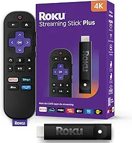 Roku Streaming Stick Plus 4K 2025 | Dispositivo de streaming para TV 4K com controle remoto por comando de voz compatível com Alexa, Siri e Google