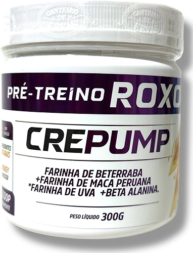 Crepump Pré Treino Natural 300g Energia e Desempenho com Farinha de Beterraba e Maca Peruana