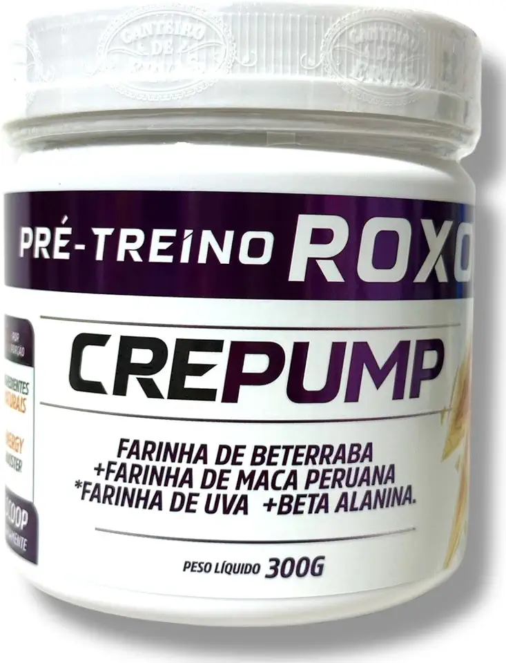 Crepump Pré Treino Natural 300g Energia e Desempenho com Farinha de Beterraba e Maca Peruana