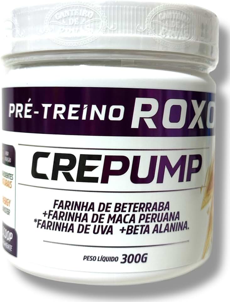 Crepump Pré Treino Natural 300g Energia e Desempenho com Farinha de Beterraba e Maca Peruana