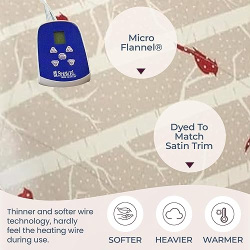 Miniatura 10 de Shavel Home Products Manta térmica eléctrica sólida de microfranela, tamaño completo, Wedgwood