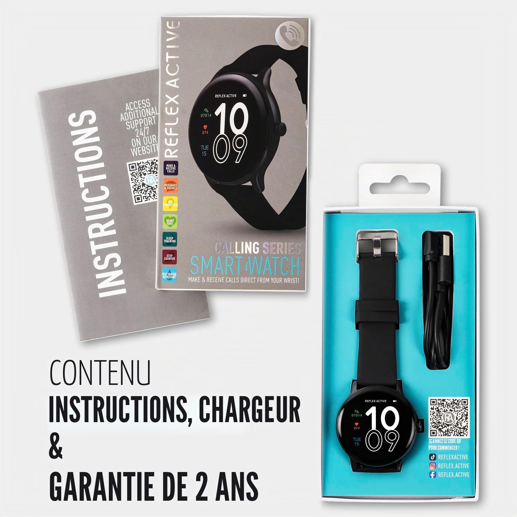 Reflex Active Montre d'appel Intelligente Noire série 22