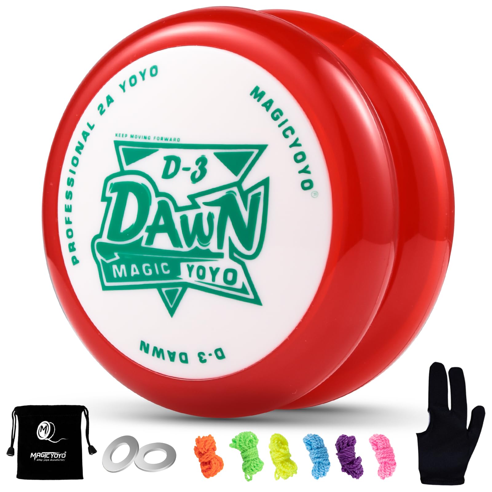 ShungRu D3 Dawn Responsive Looping Yoyo - Plastic, Red, for Kids Beginners 2A Trick