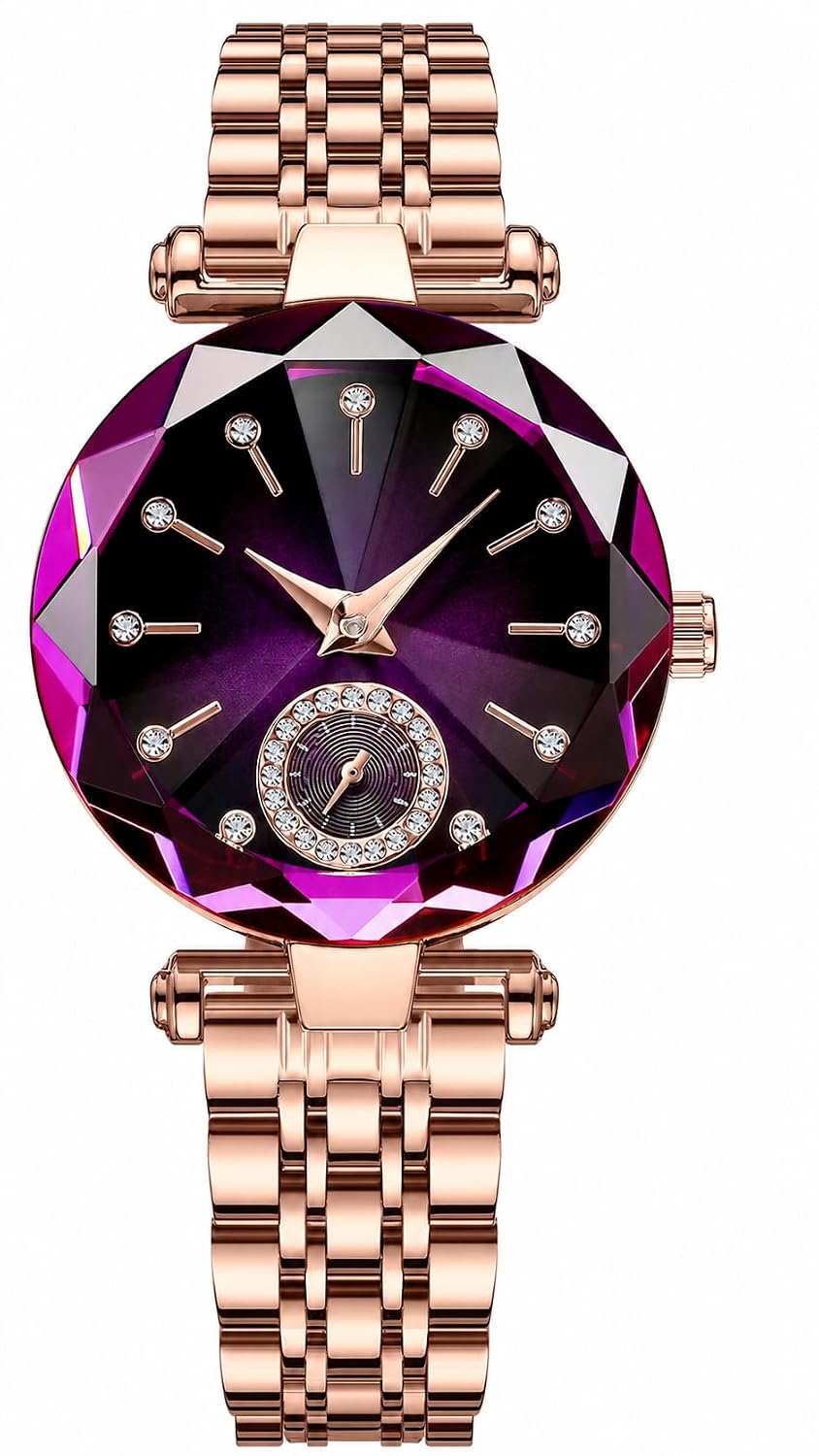 Gosasa Luxury Women's Diamond Dial Watch Purple Purple S - Image 1