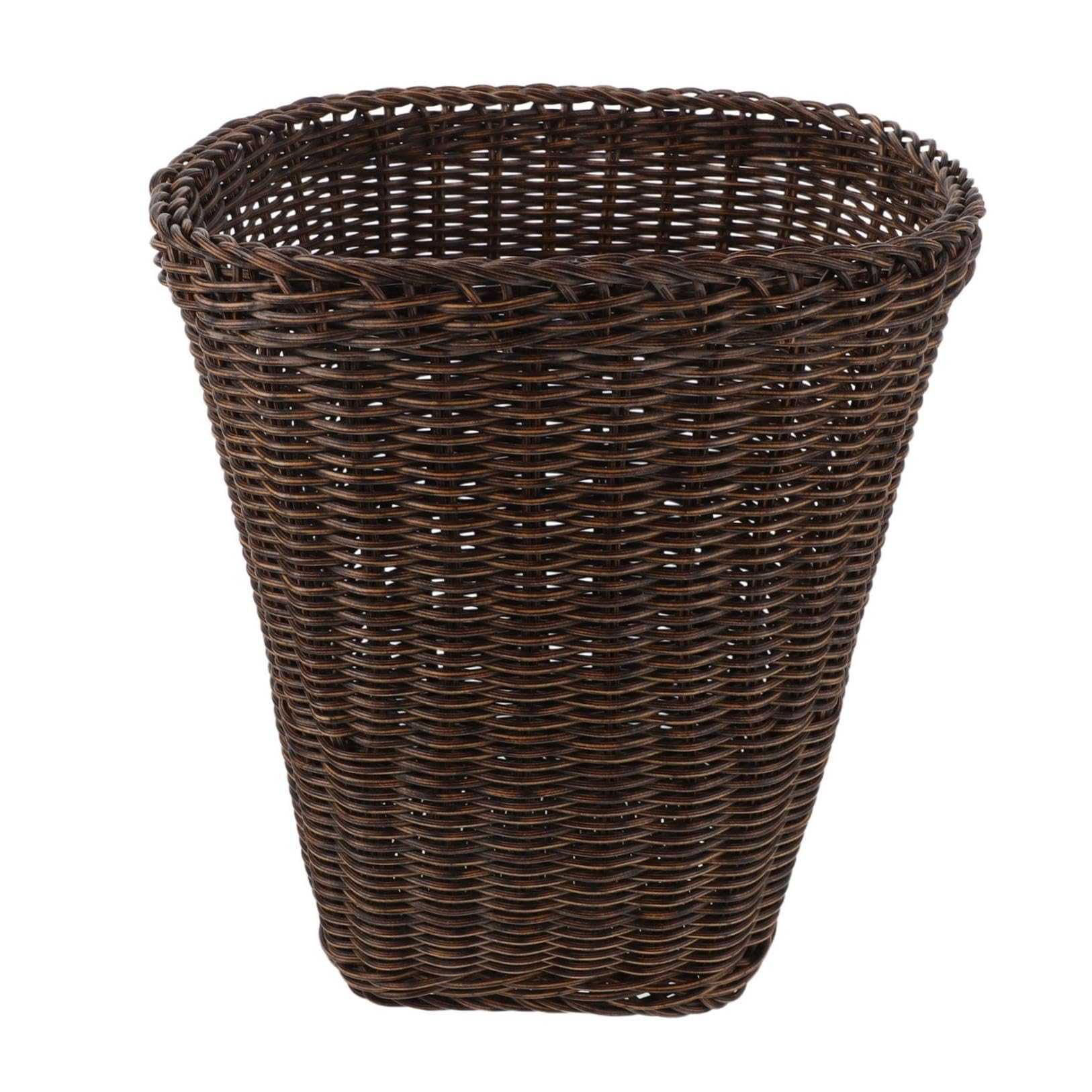 DECHOUS Cestino per Rifiuti da Scrivania in Rattan Sintetico, Cestino Piccolo Vintage per Carta Straccia, Contenitore per Rifiuti da Ufficio e Casa Design Compatto e Facile da Pulire