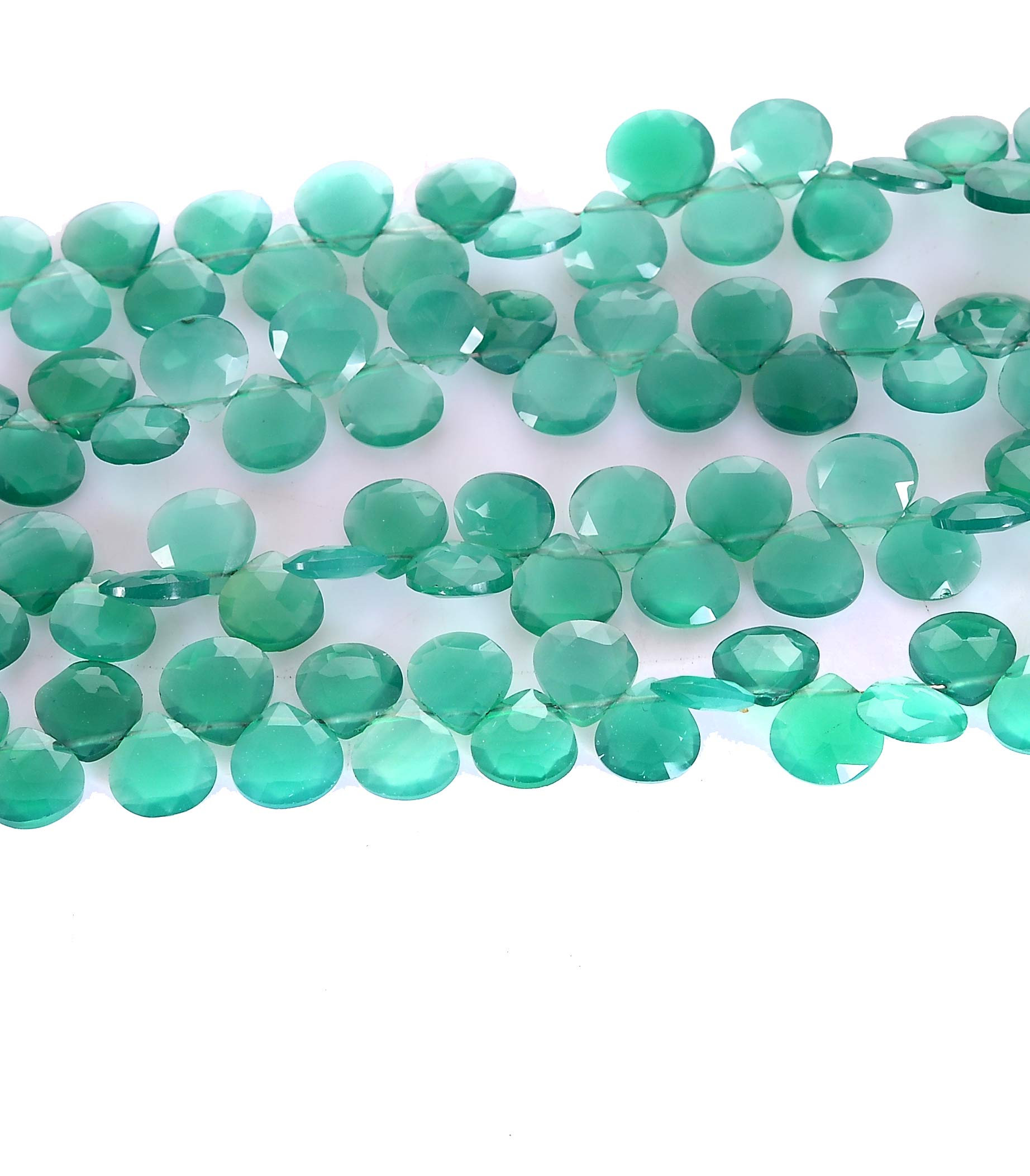 10 Stränge Natürliche AAA Grün Onyx Micro facettierte Rondelle Perlen | Grüne Farbe 7-8mm Rondelle facettierte Korn für Schmuckherstellung | 14" Strand | Smaragd Farbe facettiert 8 mm Perlen
