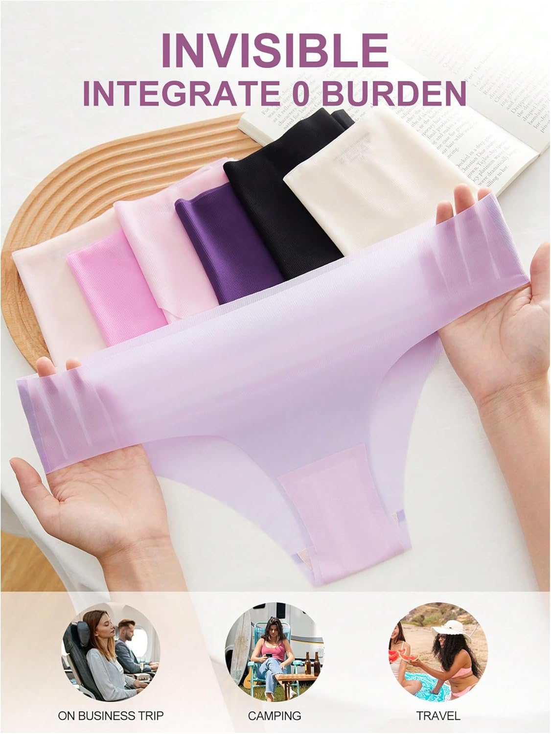 GORGLITTER Women's 5 Pack Seamless Transparent Underwear No Show Thongs See Through Invisible Panties - Image 6