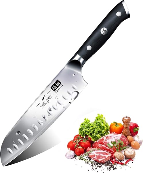 SHAN ZU Couteaux de Chef Santoku 18CM