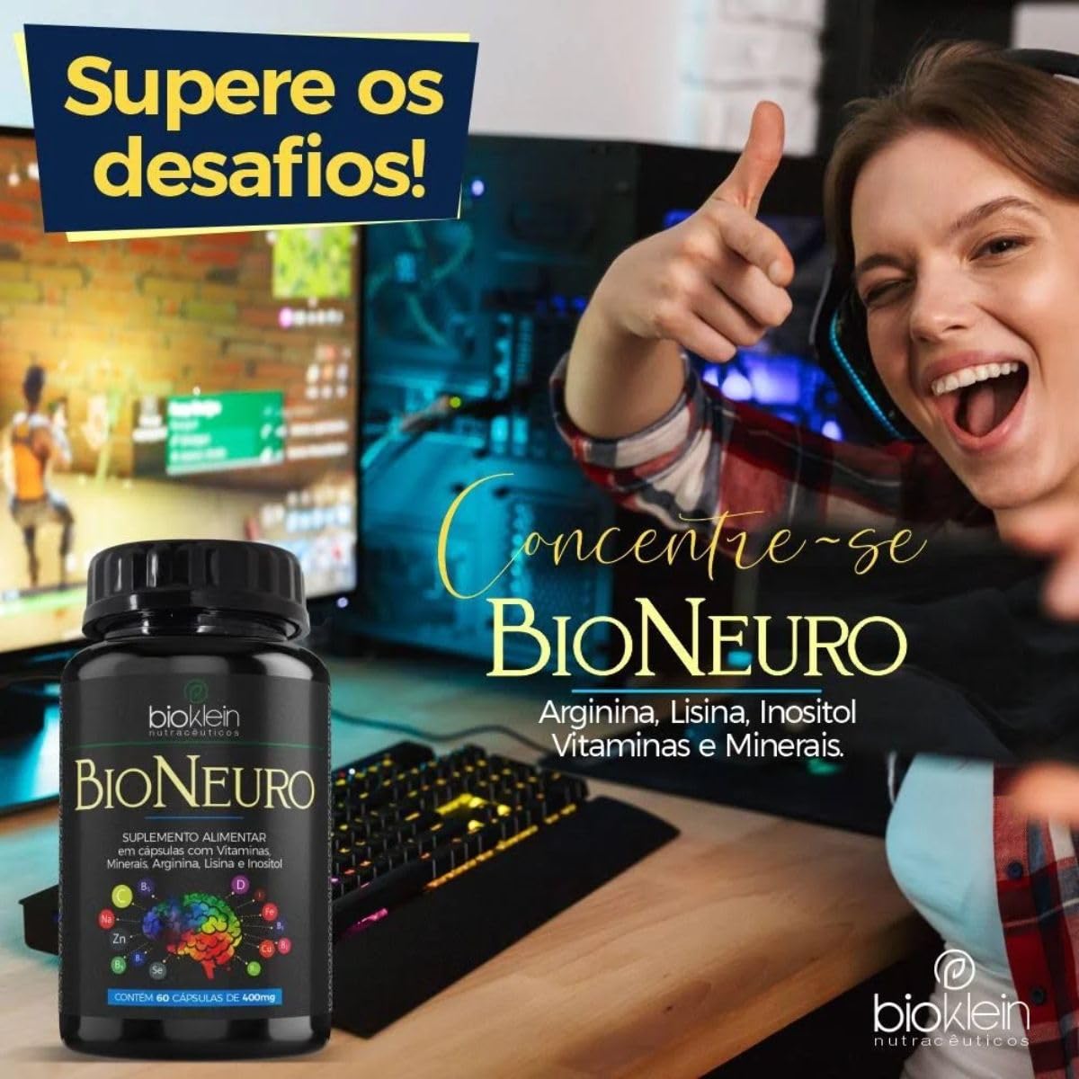 Kit 3 BioNeuro Foco 60 Capsulas Multivitamínico Minerais Arginina Colina Inositol Bioklein Nutracêuticos em promoção! Veja a oferta e mais achadinhos de Vitaminas & Suplementos 6 Hoje é o melhor dia para comprar Kit 3 BioNeuro Foco 60 Capsulas Multivitamínico Minerais Arginina Colina Inositol Bioklein Nutracêuticos com aquele preço maroto! Promoção! Aproveite a oferta! 6
