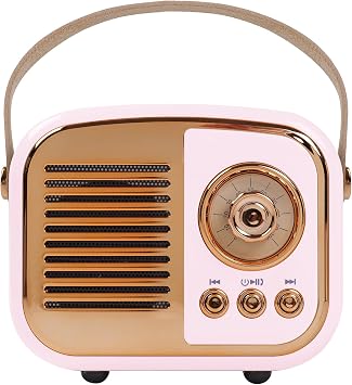 Retro Bluetooth Speaker,Vintage Decor, Gifts for Teen Girls Pink