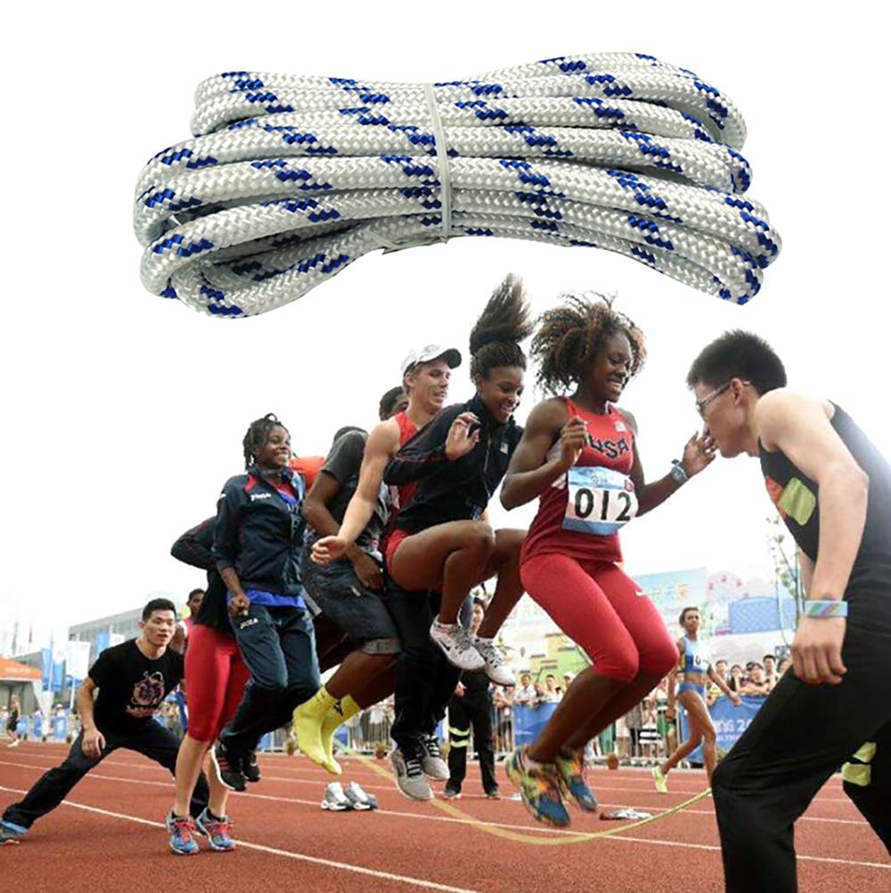 Doppeltes Springseil, 8 mm, 4,1 m x 2 cm (8 m Länge), Nylon, perfekt für Fitnessstudio, Schule, Gruppenspringen, leicht verstellbar, beste Übung für Gewichtsverlust und Gesundheit, 2 Stück