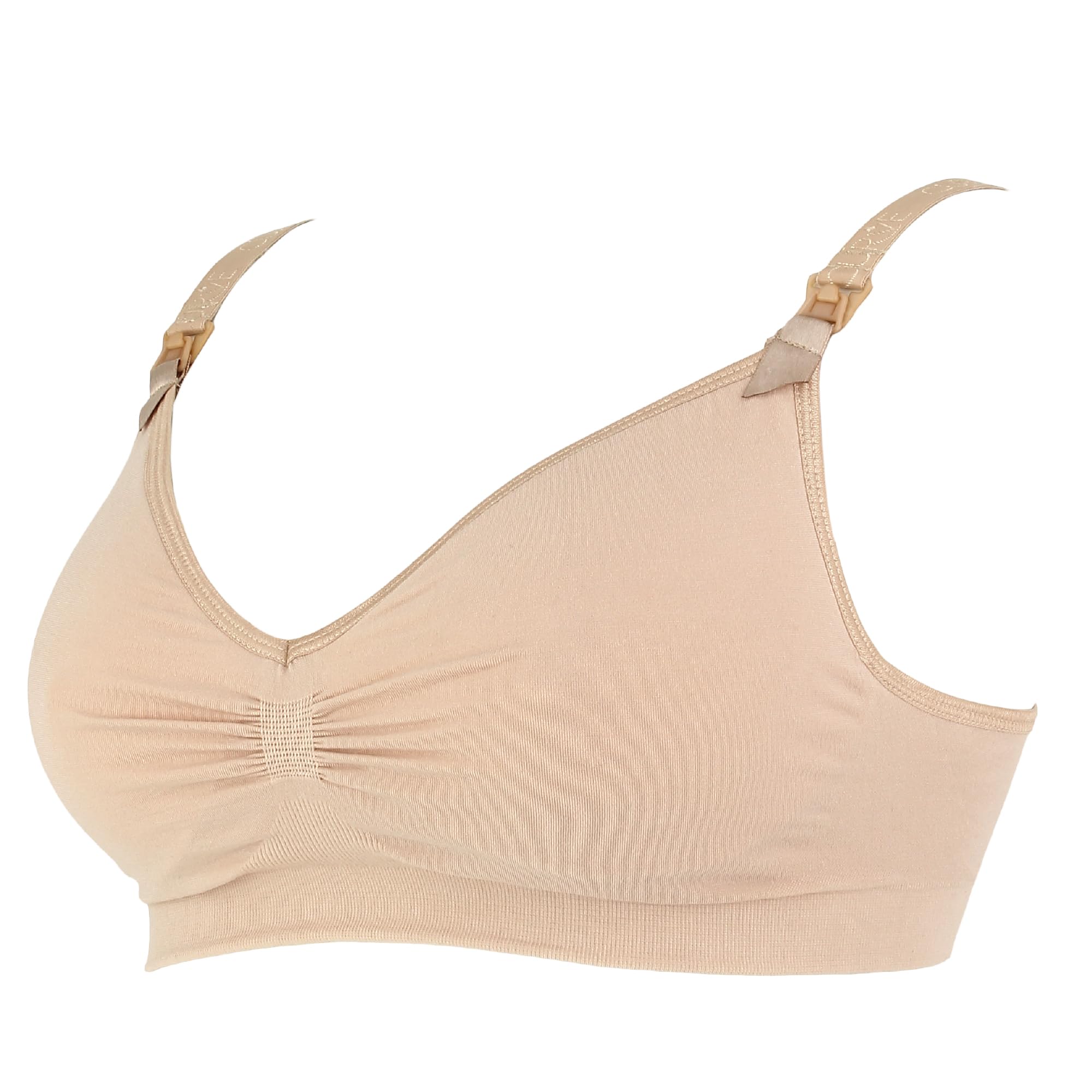 Cache Cœur - Brassière d’Allaitement - Beige - Confort supérieur - Coques Amovibles et Clips Pratiques (FR/ES, Alpha/Lettres, Moyen, Taille Normale, Taille Normale, Beige)