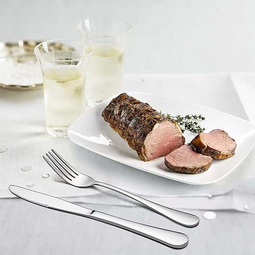 Miniatura 7 de LIANYU Juego de cubiertos de 24 tenedores y cucharas, 12 cucharaditas y 12 tenedores de cena, cubiertos de acero inoxidable para el hogar, cocina,