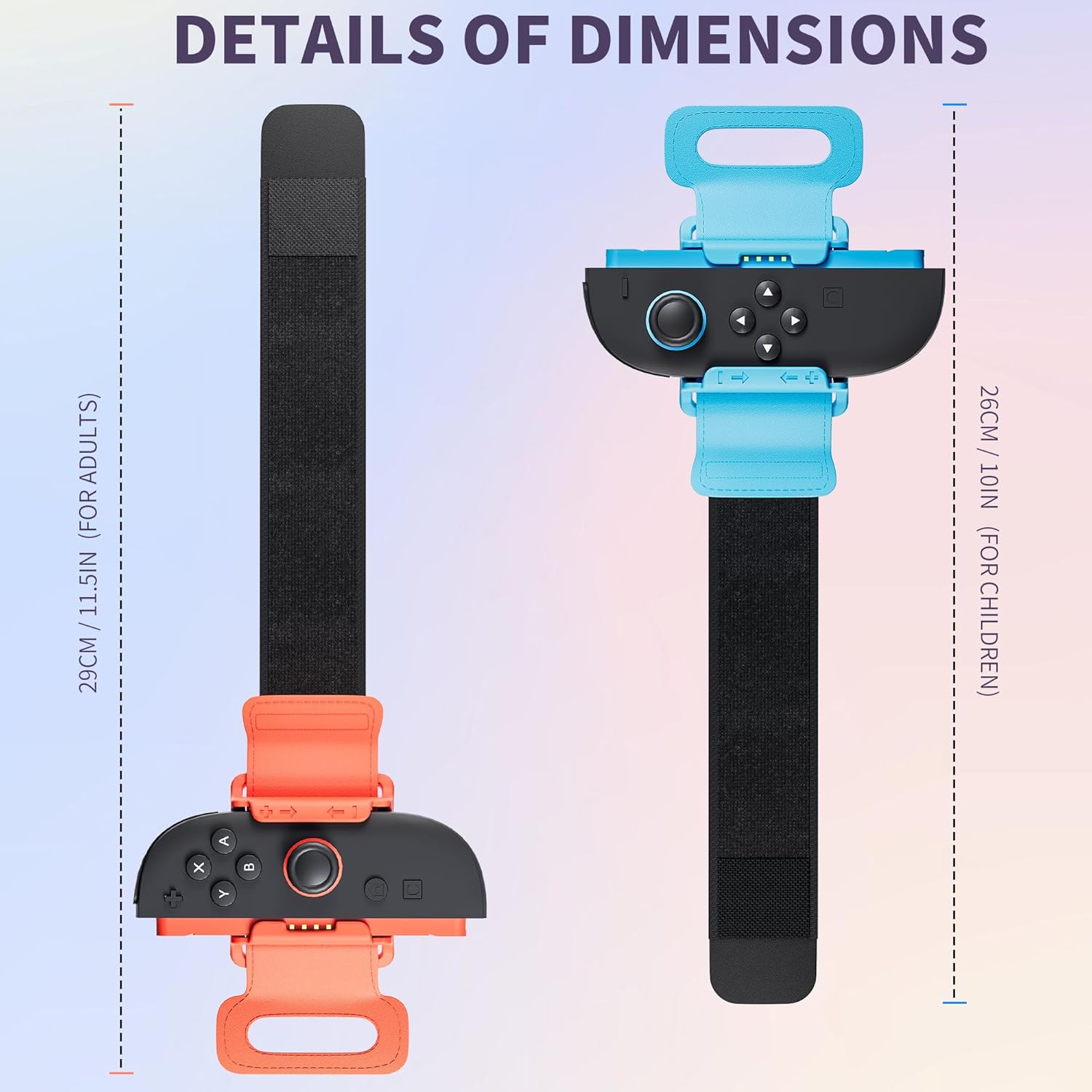 FUNDIARY Blue+Orange Wrist Band for Switch 2(2025), Adjustable Hand Strap for Switch 2 Sport Games for Zumba Burn It Up, Skin-Friendly Accessories Compatible with Switch 2 Joycon Fit for Kid and Adult - Image 3