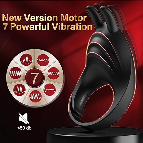 Miniatura 7 de Anillo de pene vibratorio para hombres, anillo vibratorio para el pene de tamaño ajustable, juguetes sexuales masculinos, estimulador de clítoris