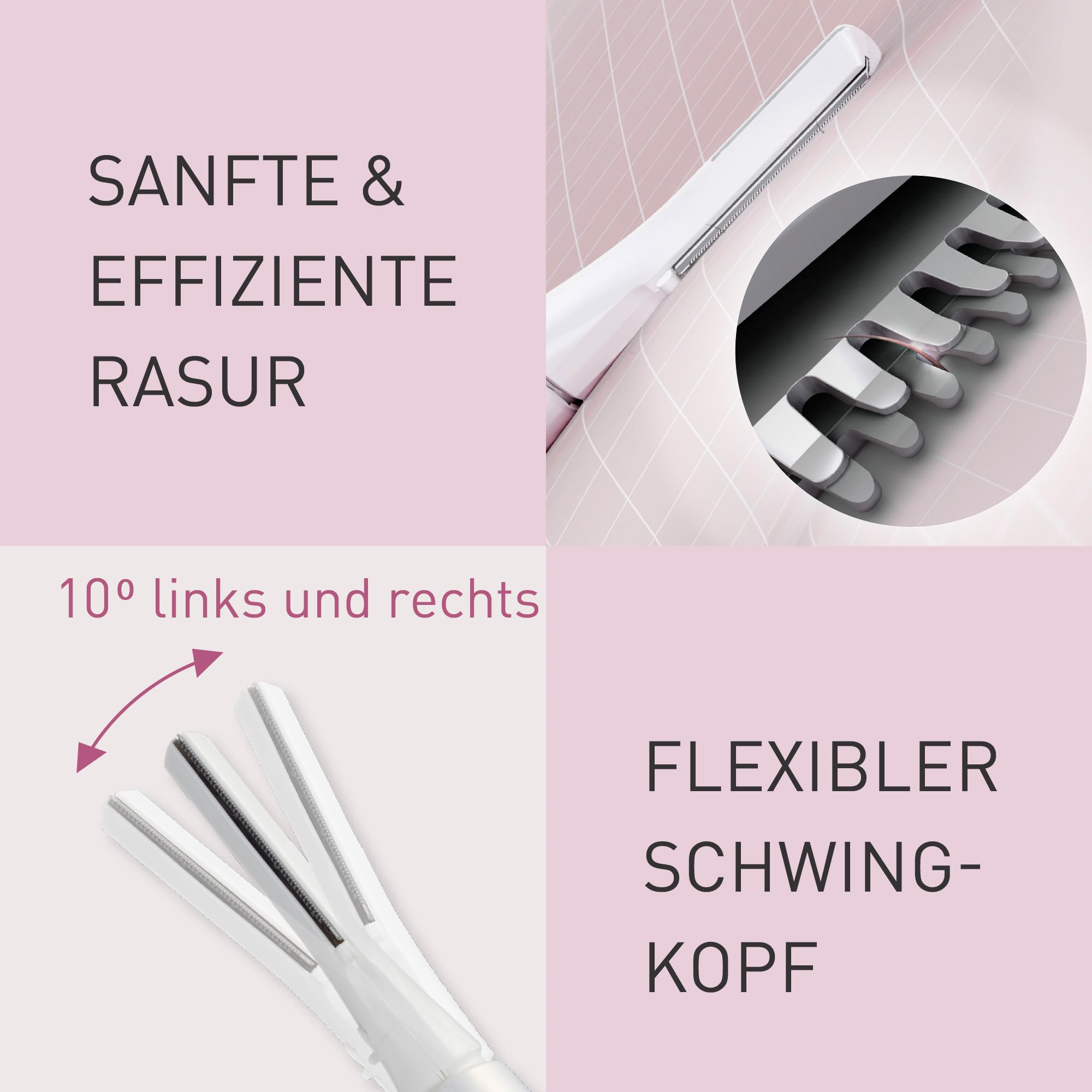 Panasonic ES-WR51 kompakter Body-Trimmer, Bikini-Trimmer, Haarentferner für Frauen, Damenrasierer, trocken, Batteriebetrieben, Epilierer, Körpertrimmer, Reinigungsbürste, Weiß