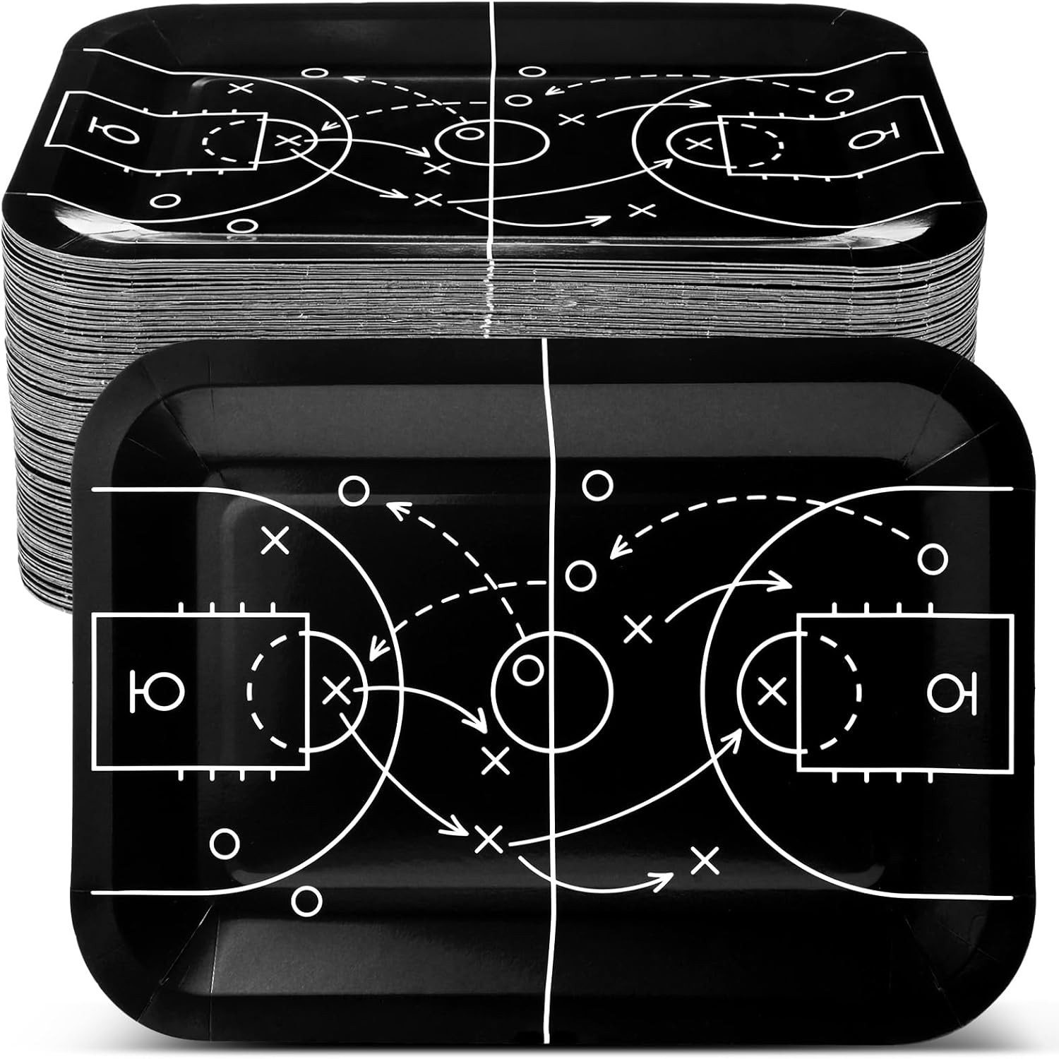 100 Pcs Basketball Party Supplies 11.8" Basketball Paper Plates Dinner Dessert Plate Decoration Ball Formation Tactics Birthday Party Supplies Disposable Paper Dessert Tableware