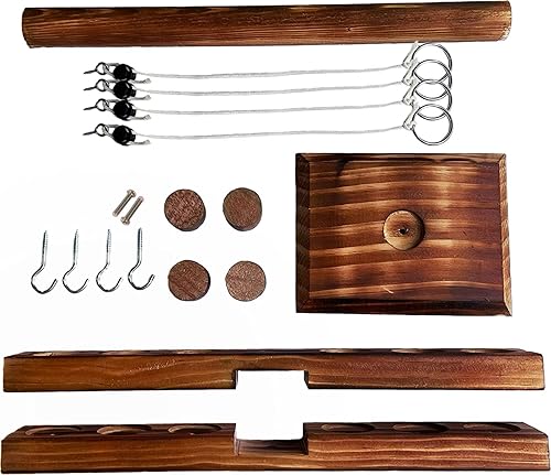 Miniatura 4 de Juego de lanzamiento de anillos para lanzar anillos, juego de lanzamiento de gancho de madera con escalera de tiro para fiestas al aire libre hecho