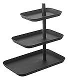 山崎実業(Yamazaki) アクセサリー ３段 トレー タワー ブラック 約W24.7XD15.7XH25.7cm タワー 小物入れ アクセサリー収納 4725