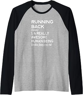 Football Player Definition Funny - Running Back RB Touchdown Raglan Baseball Tee