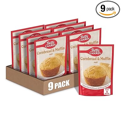 Betty Crocker Cornbread and Muffin Baking Mix, 6.5 oz. (Pack of 9)
