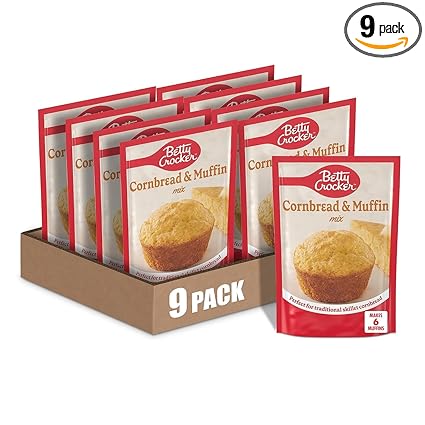 Betty Crocker Cornbread and Muffin Baking Mix, 6.5 oz. (Pack of 9)
