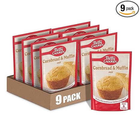 Betty Crocker Cornbread and Muffin Baking Mix, 6.5 oz. (Pack of 9)