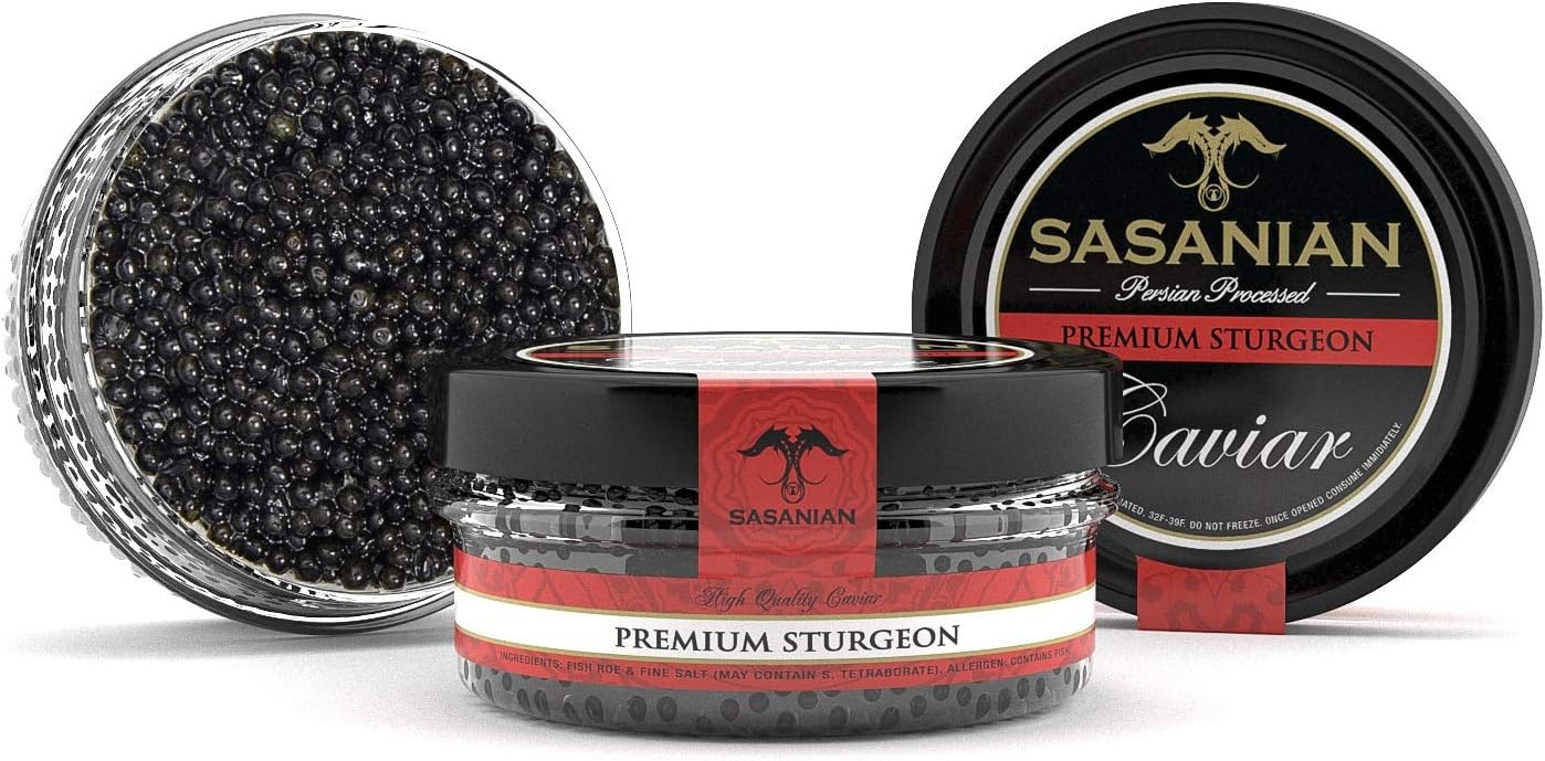 OVERNIGHT GUARANTEED! Premium STURGEON Caviar 8oz Tin