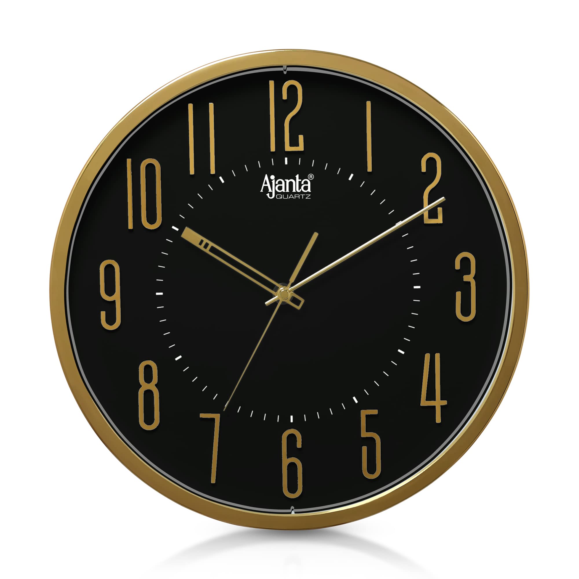 Ajanta Plastic Designer Clock, Black, Pack of 1-image-0