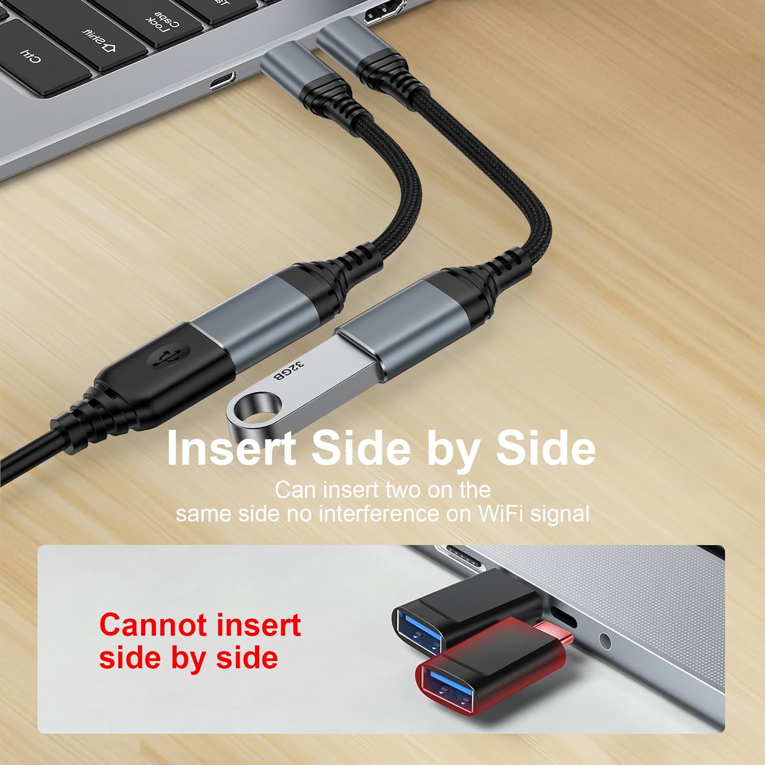 USB3.0 OTG Adapter, USB-A Female to USB-C Male Adaptor, USB to USB C Adapter 5Gbps Type C Dongle OTG Converter for iPhone 17e 17 Air 17 Pro 17 Pro Max MacBook,Samsung,Pixel,Camera,Flash Drive,Camera