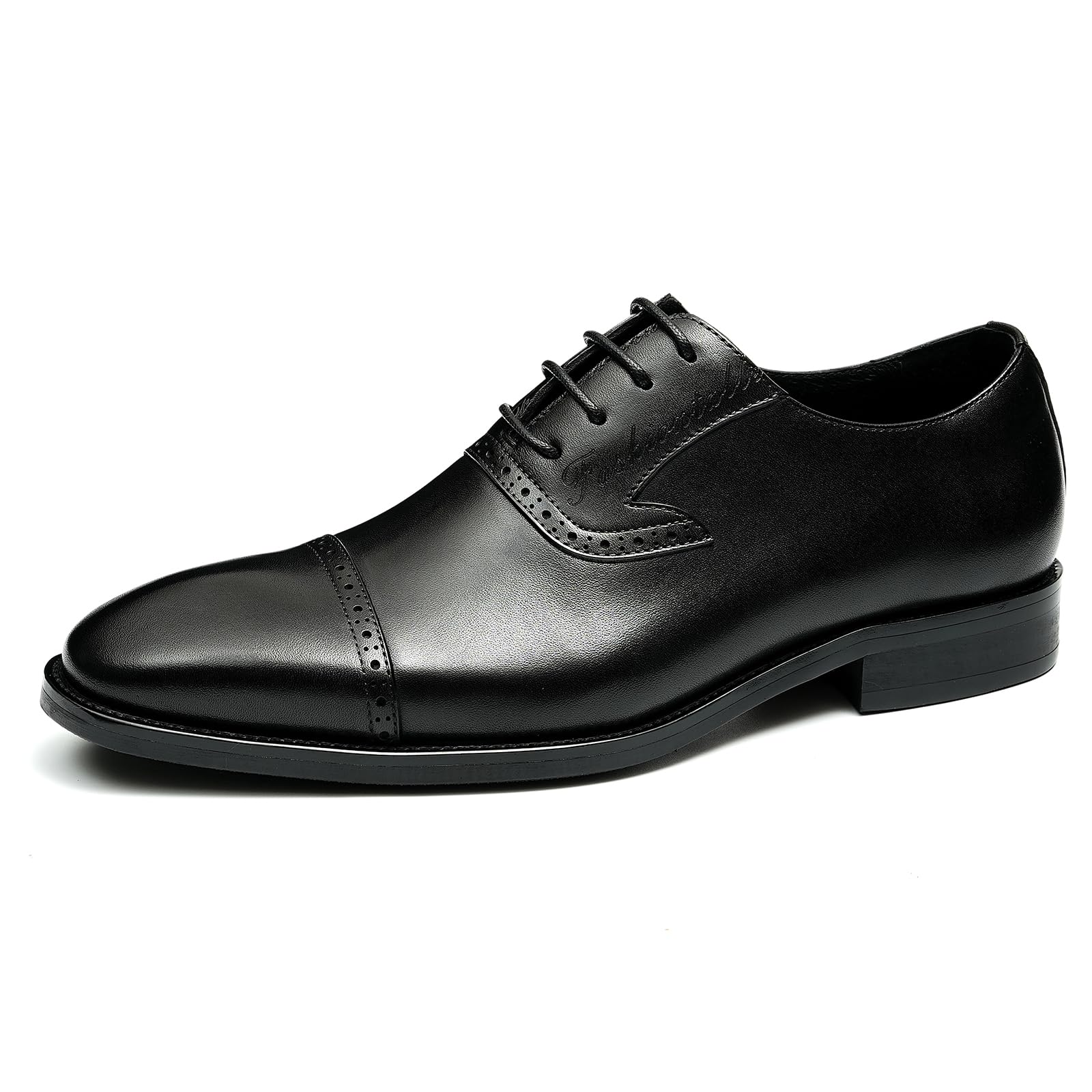 Brogues Oxford Faites à la Main pour Hommes Chaussures de Ville Formelles en Cuir Chaussures Habillées Basses à Lacets