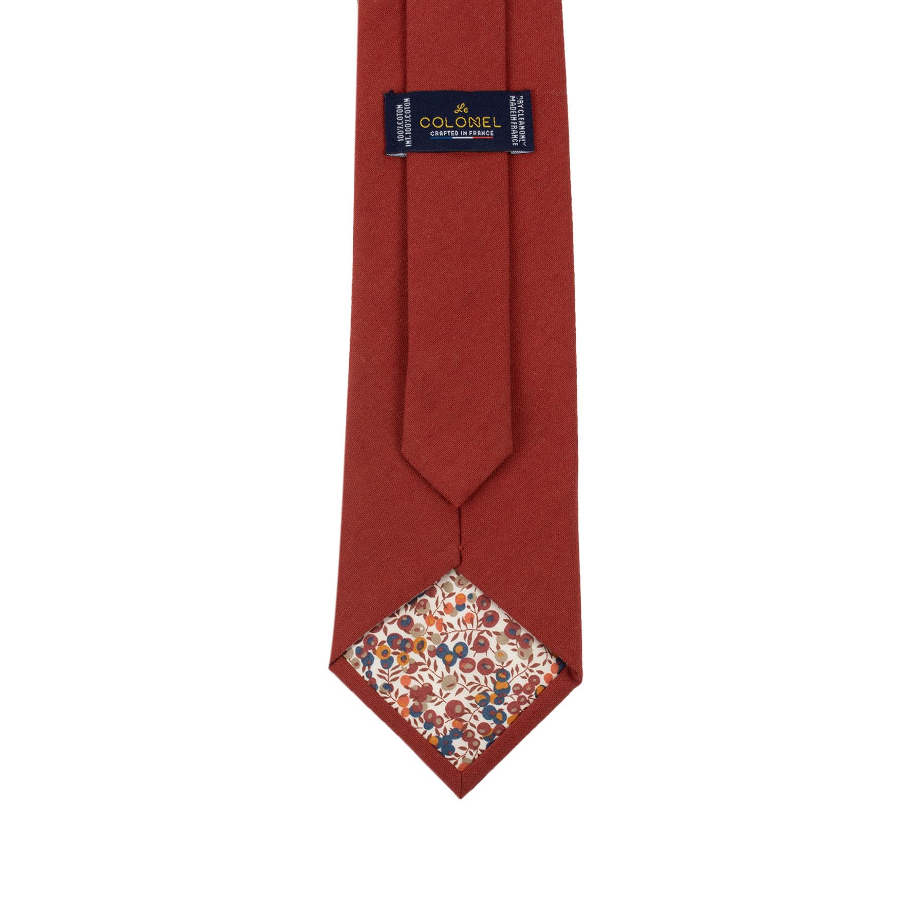 Cravate Lin brique - Made in France