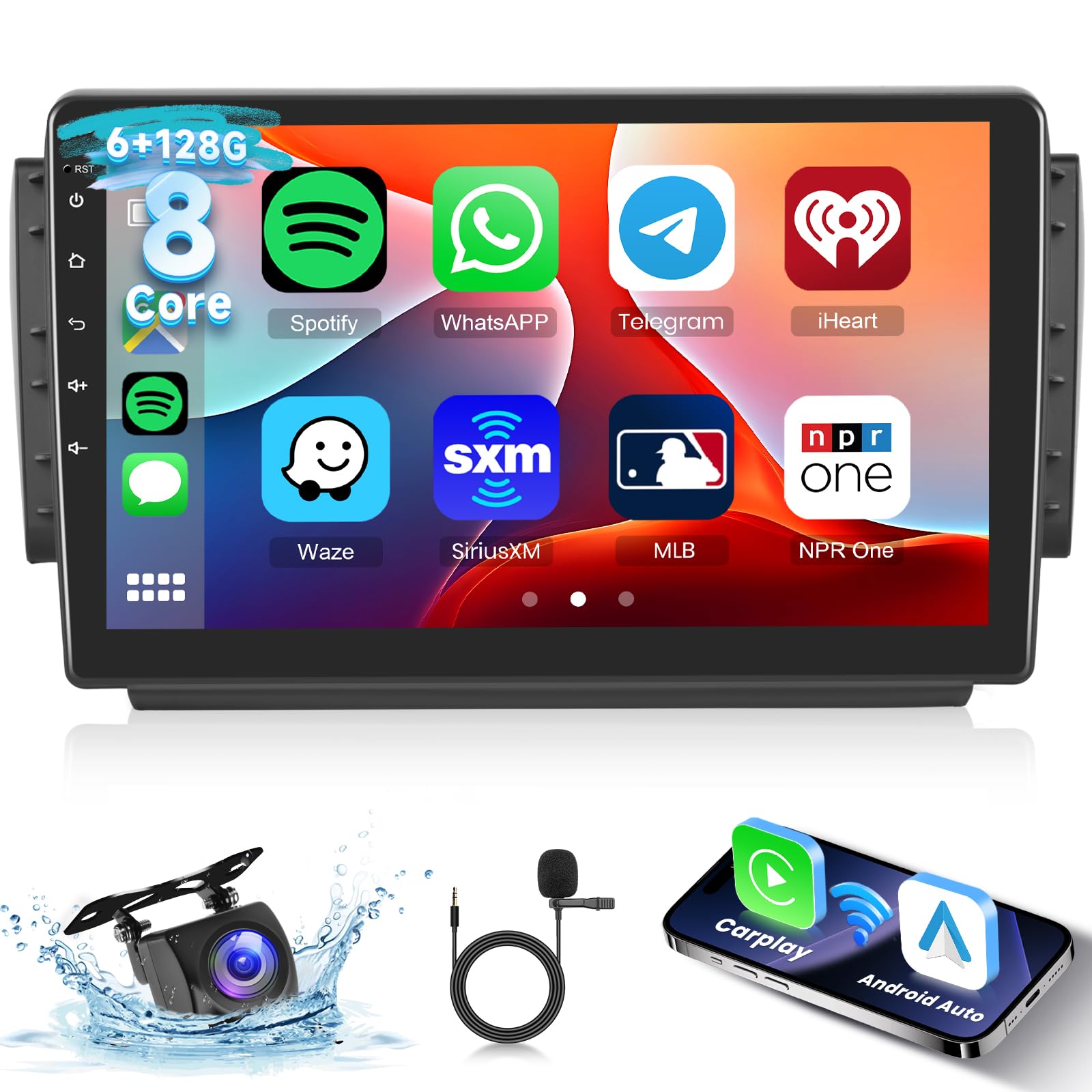 Hikity 2GB 64GB Android 15 Autoradio für Peugeot 208/2008 2012-2018 Radio Wireless CarPlay Android Auto Bluetooth 10.1 Bildschrim Auto Radio mit Navi Rückfahrkamera