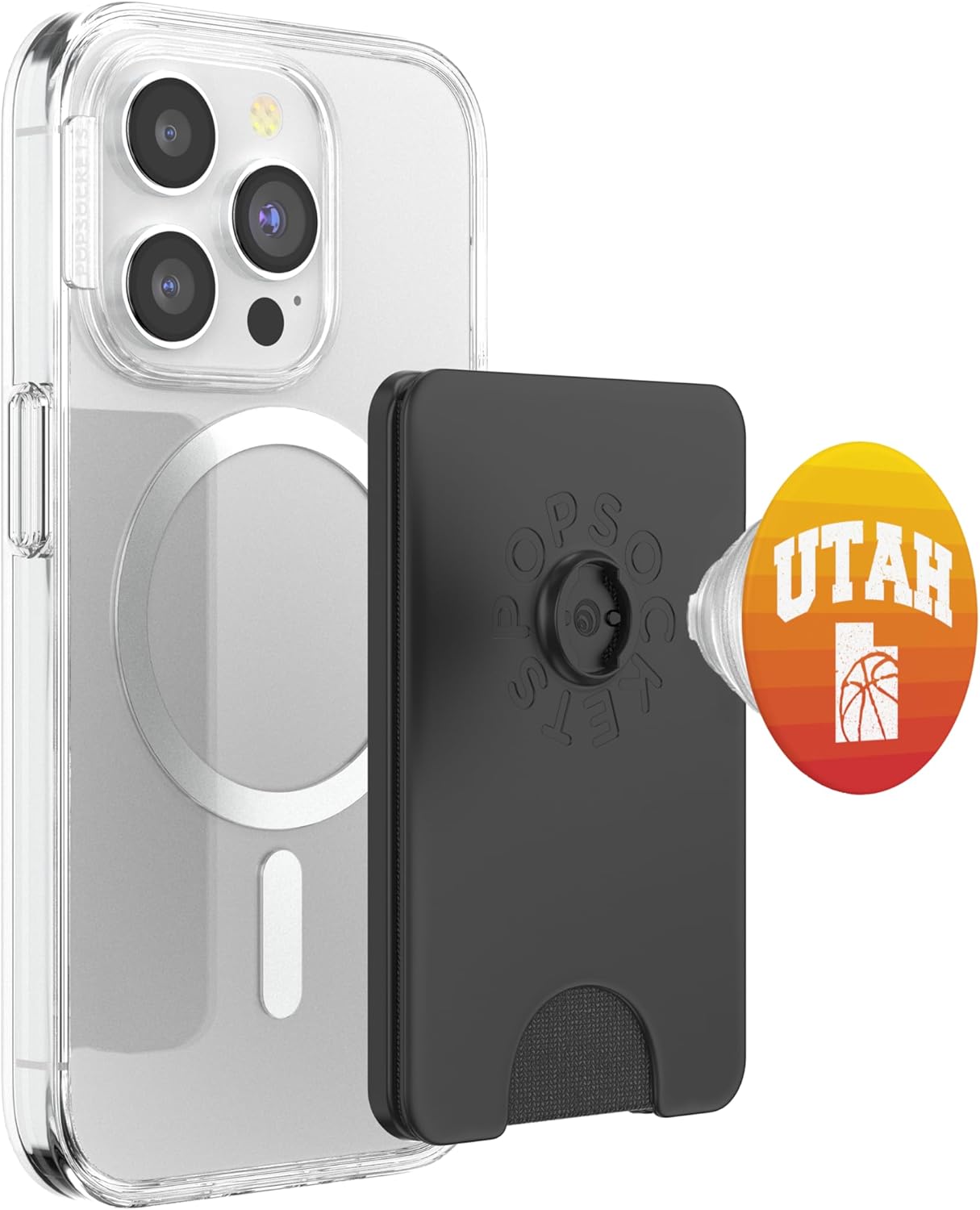 Utah Basketball Orange White Map PopSockets PopWallet for MagSafe