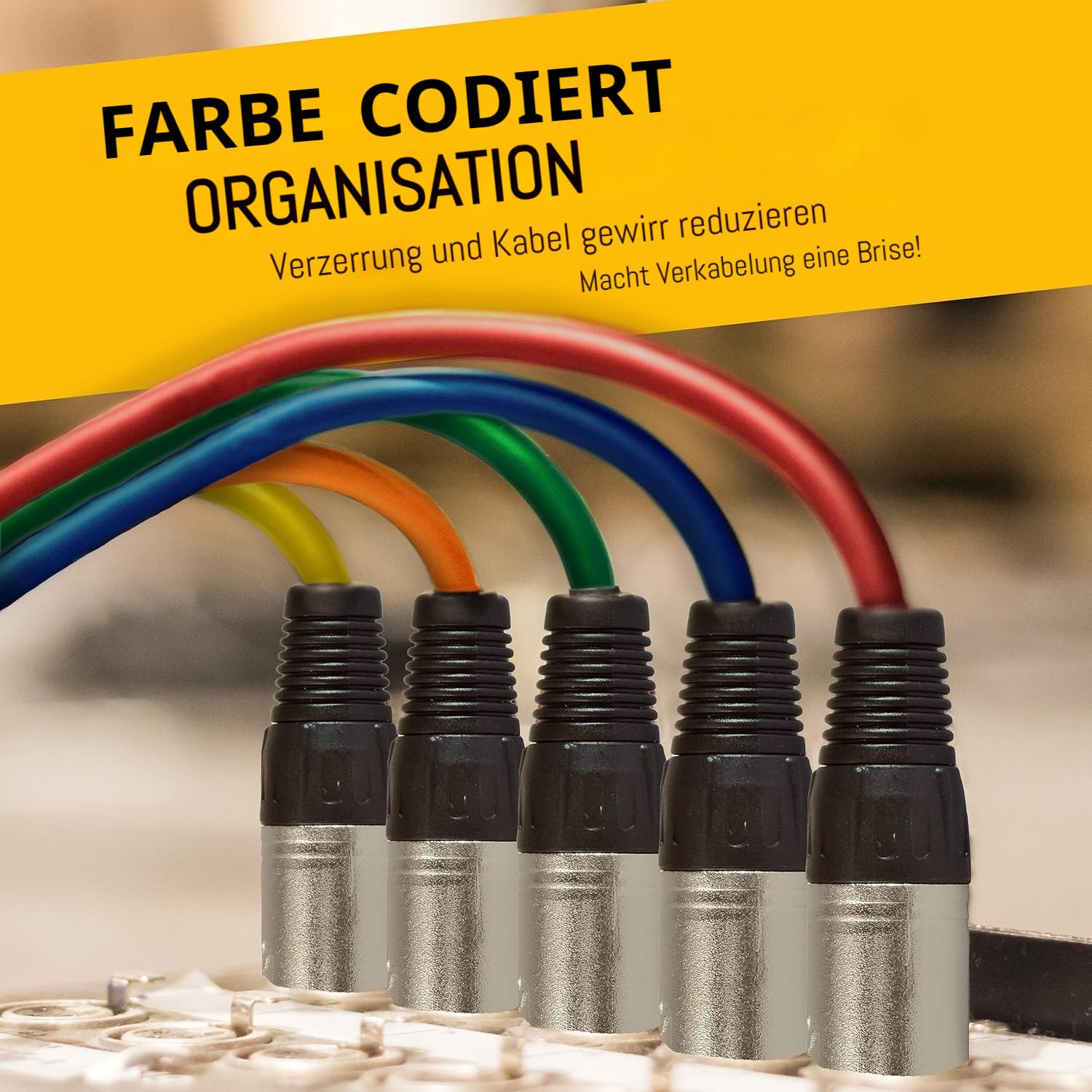XLR Kabel Mikrofonkabel Patchkabel 7.5m 6Pack - XLR Stecker auf Buchse Mikrofonkabel - Symmetrisches Mikrofonschlangenkabel