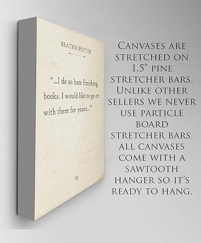 Miniatura 5 de Beatrix Potter - I Do So Hate Finishing Books - Inspirational Book Page Quote, Great Room and Library Decor, Classic Gift for Fans of Peter Rabbit