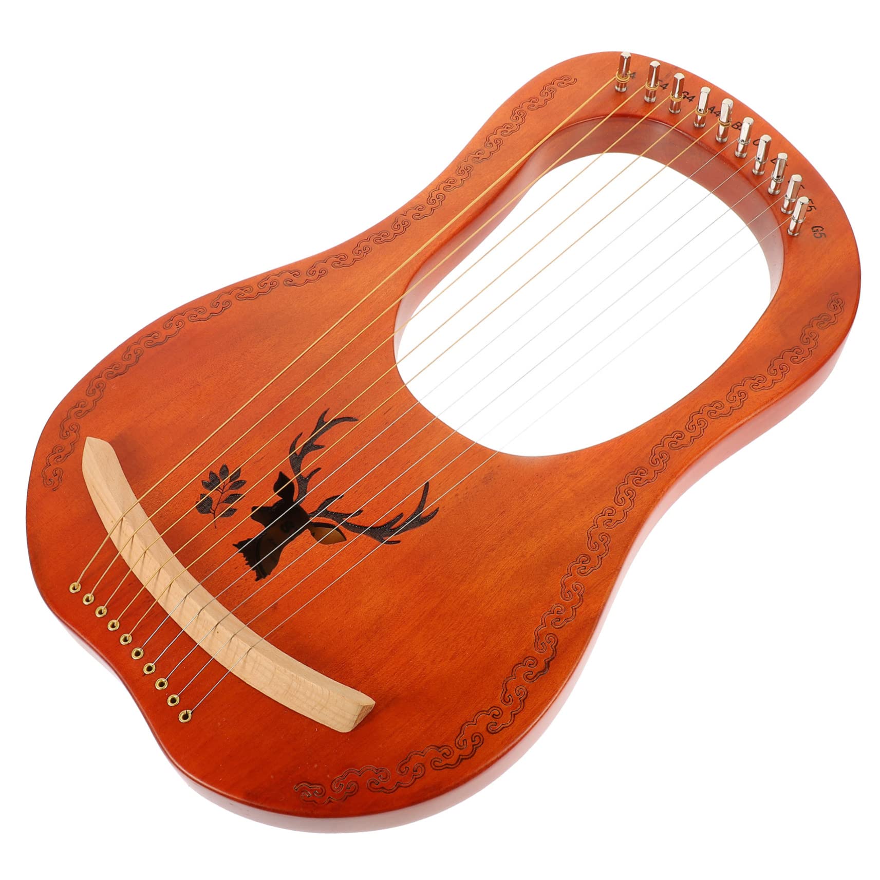 CIMAXIC 1Set Tone Wooden Lyre Harp String Instrument for Beginners Portable Design with Durable Strings for Music Lovers and Intermediate Players Melodious Sound