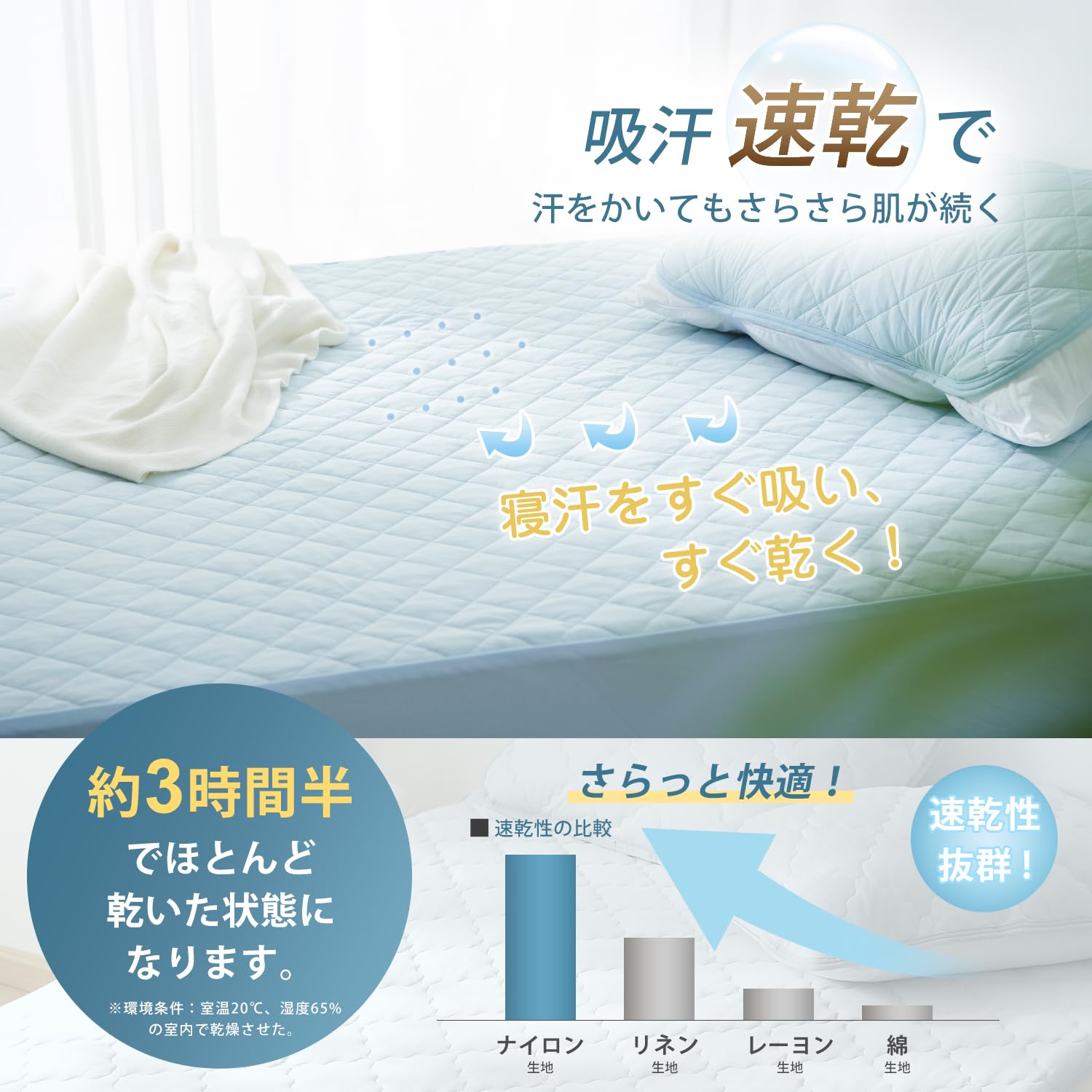 Amazon｜Atokazo 強冷感 ボックスシーツ シングル 夏用 Q-MAX0.525