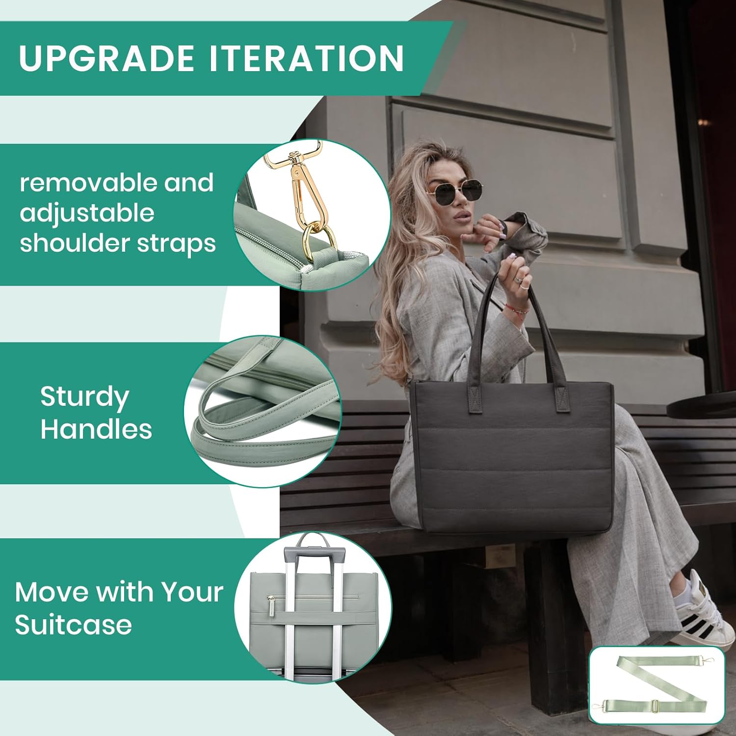 15.6 Inch Laptop Bag, Water-Repellent Fabric, Compatible MacBook Pro 16 Inch, 15.6 Inch HP, Dell, Acer Aspire, Asus Notebook, Lightweight Laptop Case for Work, Travel, Study, Dark Brown