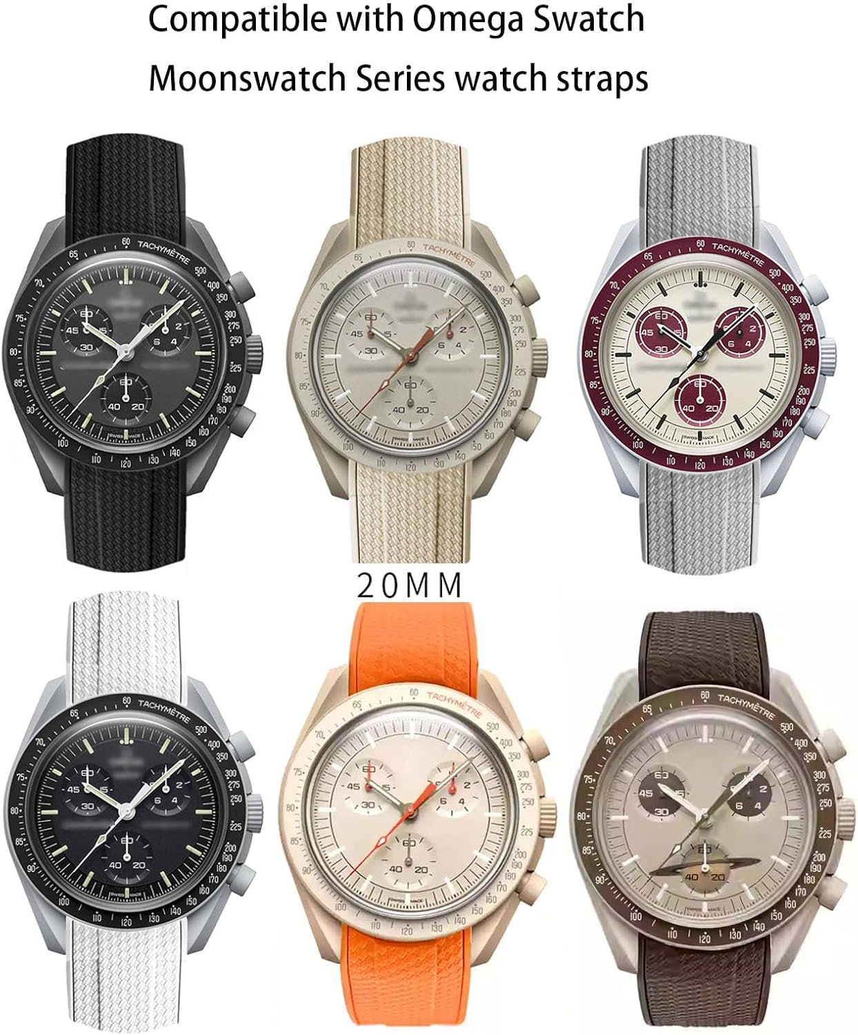 Silicone Rubber Bands for Omega X Swatch Moonswatch Watch Strap 20mm Curved End Weave Style Premium Silicone Rubber Replacement Strap Women Men,for Omega Swatch Moonswatch Speedmaster - Image 7