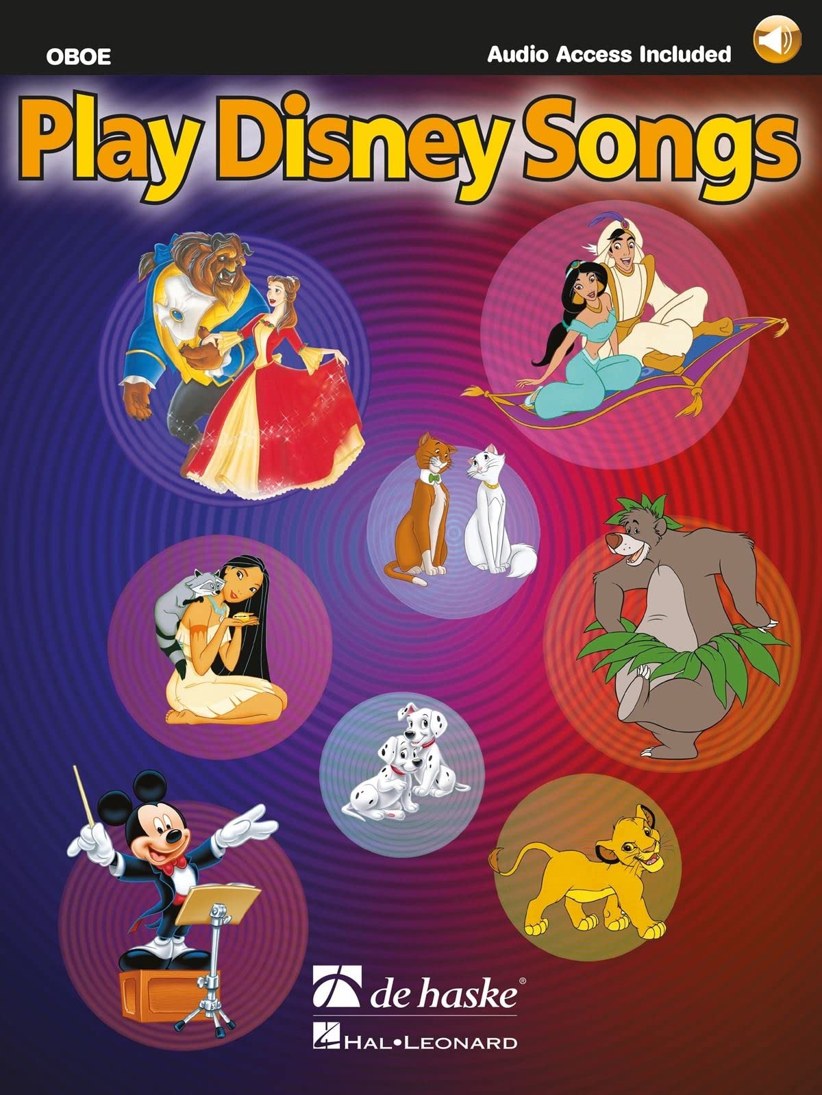 Hautbois Disney songs partition livre avec CD audio d'accompagnement orchestral