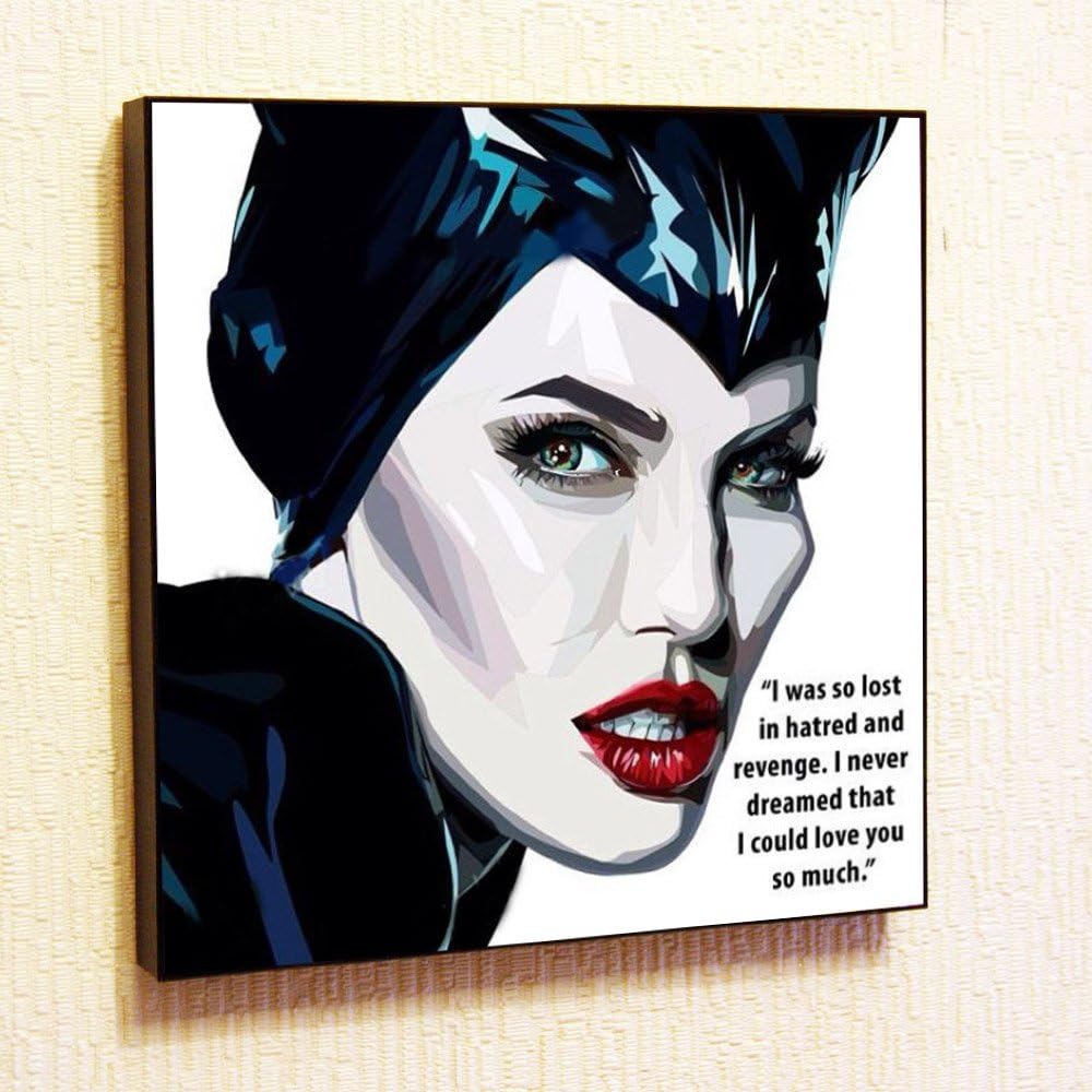 Maleficent Angelina Jolie Pitt Poster POP Art Print Canvas Quotes Wall Decals Framed Fan Artwork
