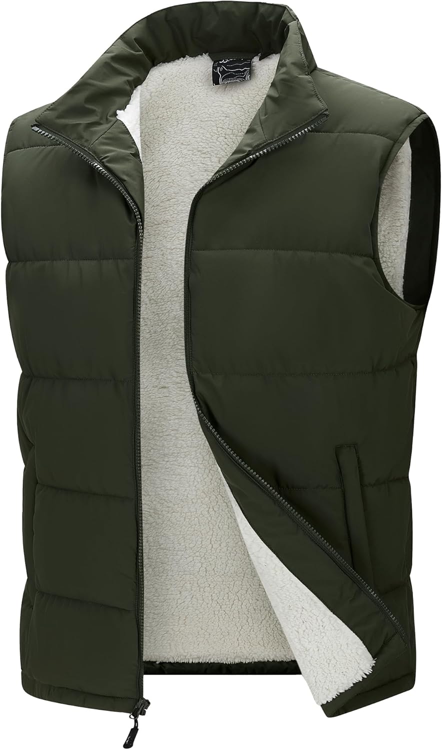 33,000ft Men's Winter Puffer Vest Outerwear Fleece Lined Warm Casual Outdoor Insulated Quilted Sleeveless Jacket