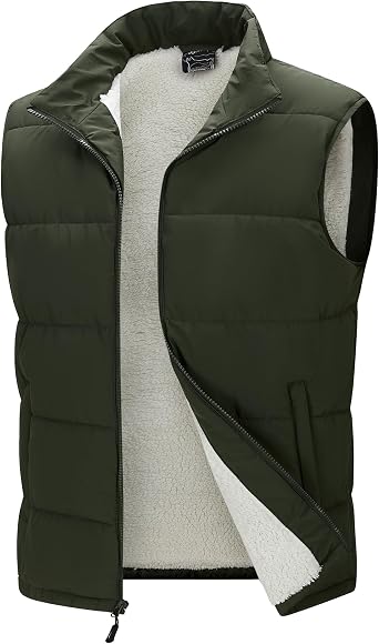 33,000ft Mens Winter Puffer Vest Outerwear Fleece Lined Sleeveless Jacket