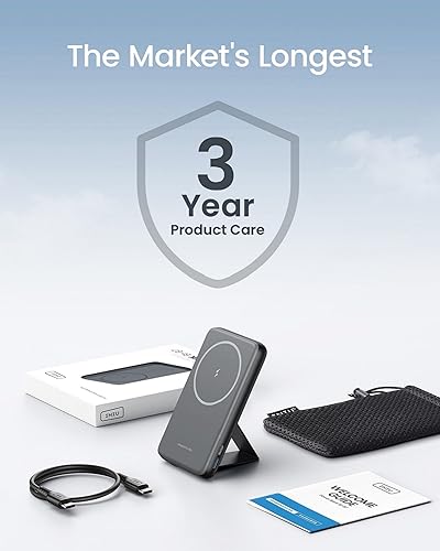 Miniatura 7 de INIU Cargador portátil MagSafe, banco de energía magnético ultra delgado de 6000 mAh 20 W con soporte plegable, paquete de batería inalámbrica USB-C