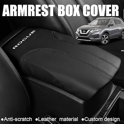Miniatura 2 de XITER Protector de funda para reposabrazos de automóvil, 1 almohadilla de cuero para consola central para Nissan Rogue 2014-2020, 2017-2022 Rogue
