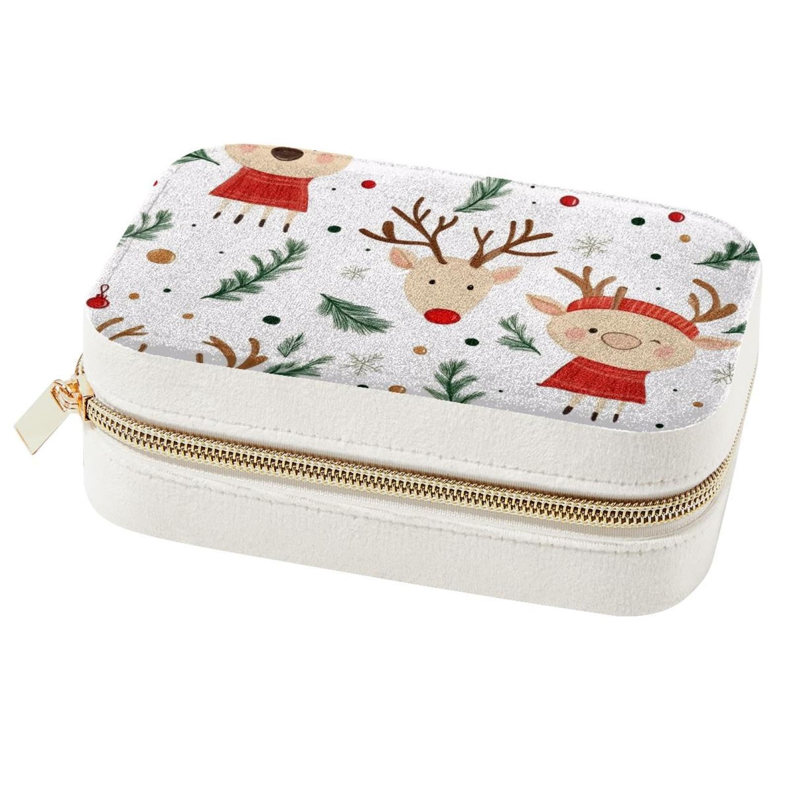 Boîte à bijoux portable de Noël en forme de coffret de rangement pour bagues