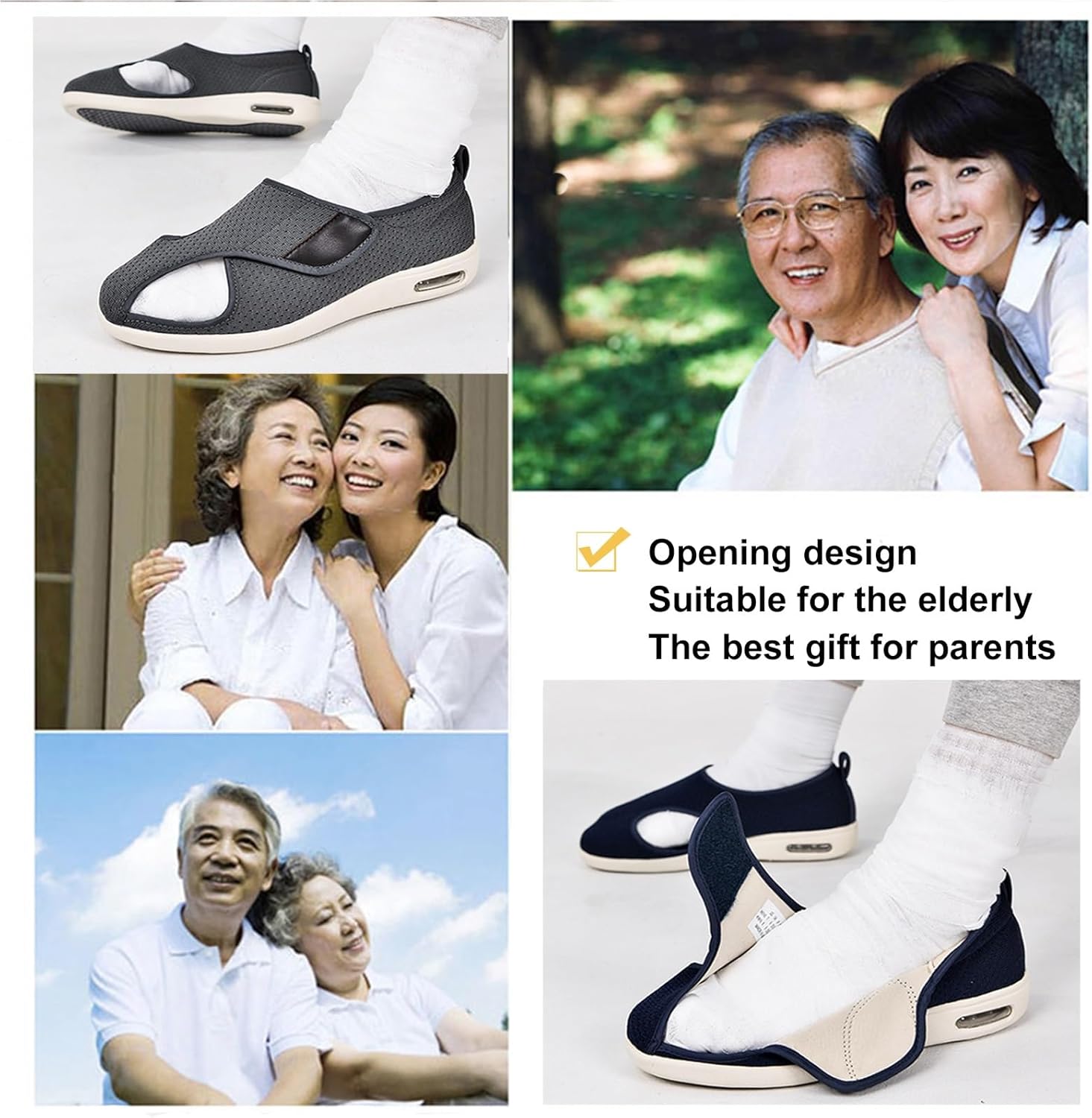 Wide Diabetic Shoes,Comfortable Supportive Breathable Designed for Elderly with Swollen Feet