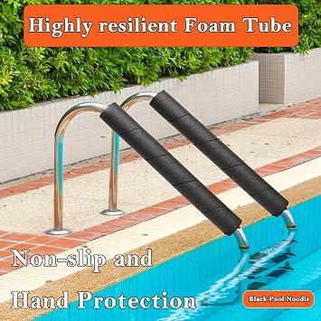 3 Pack Pipe Insulation Foam Tube - 15.8 Inches Black Pipe Covers - Multi-Purpose Soft Foam Tubing for Outdoor Indoor Swimming Pool Handle Water Pipes