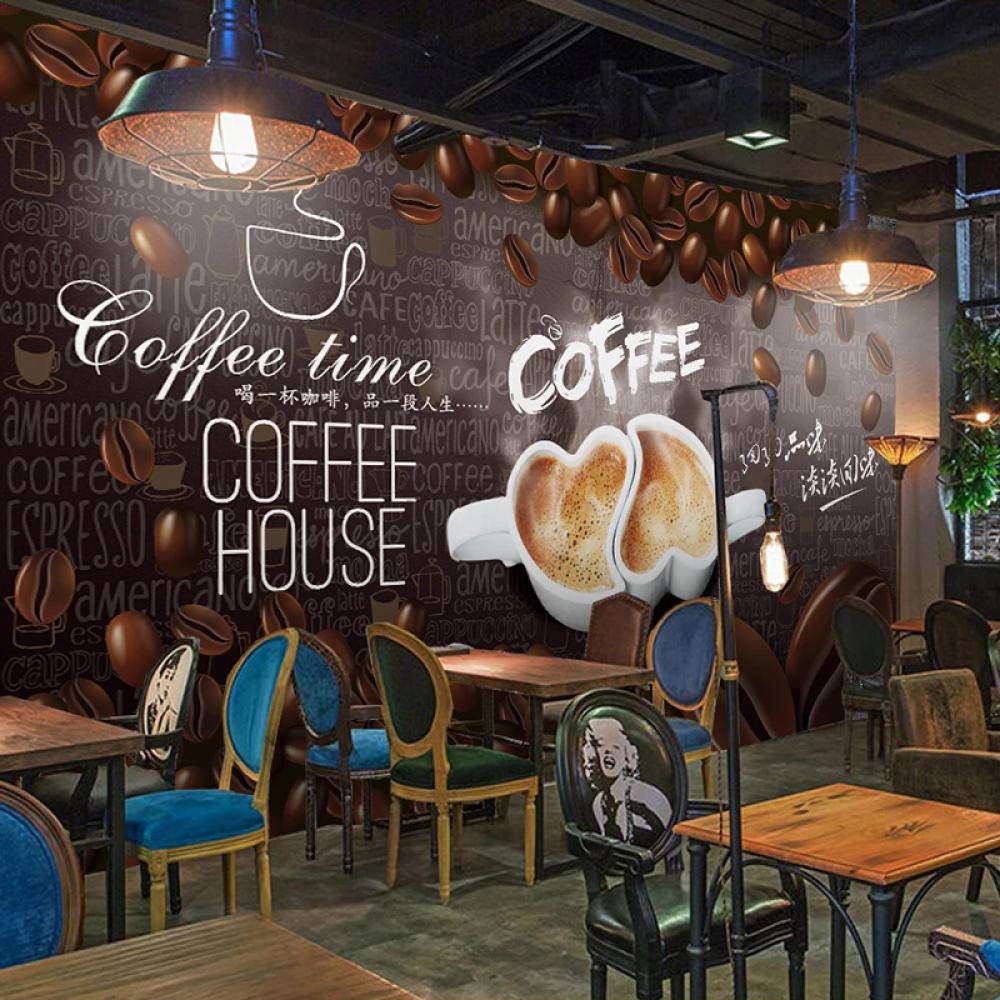 Foto Personalizada Pintado A Mano Letra Inglesa Cartel Pintura De Pared Cafetería Restaurante Sala De Estar Mural Papel Tapiz Moderno 3D,300 * 210Cm